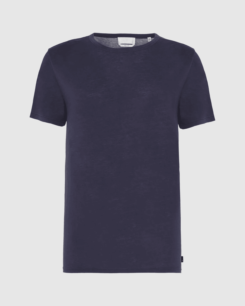 7 For All Mankind Featherweight Cotton Tee in Navy NAVY