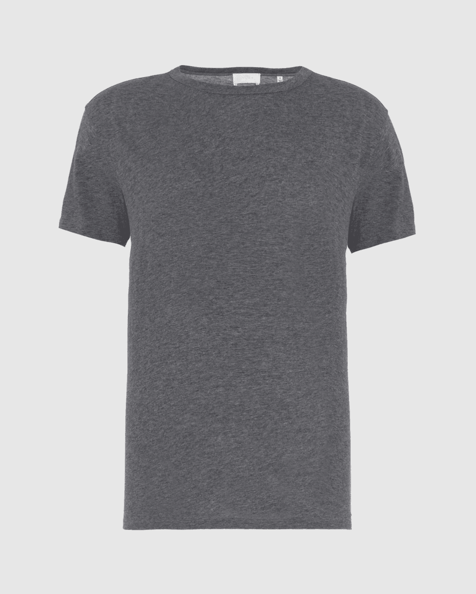 7 For All Mankind Featherweight Cotton Tee in Heather Grey Heather Grey
