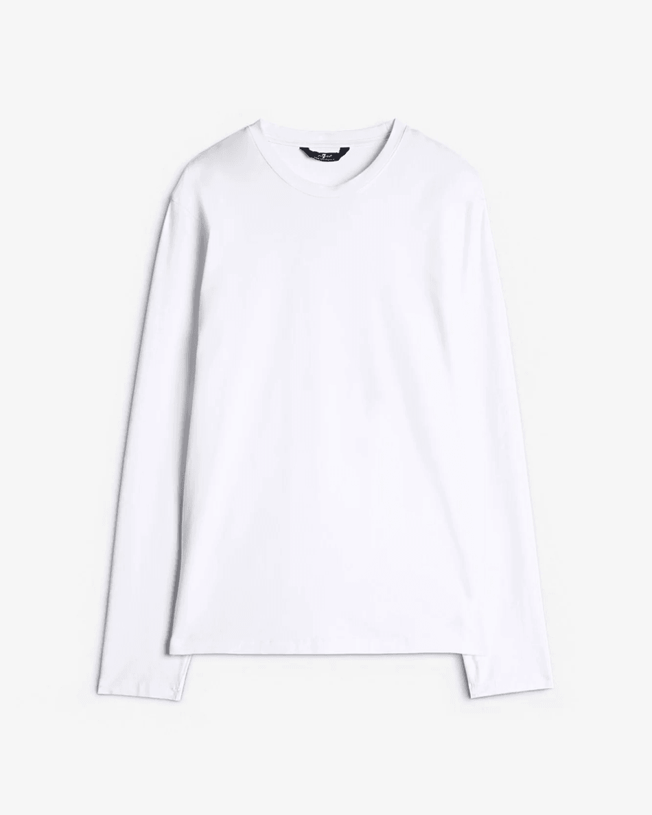 7 For All Mankind Luxe Performance Long Sleeve Tee in White White