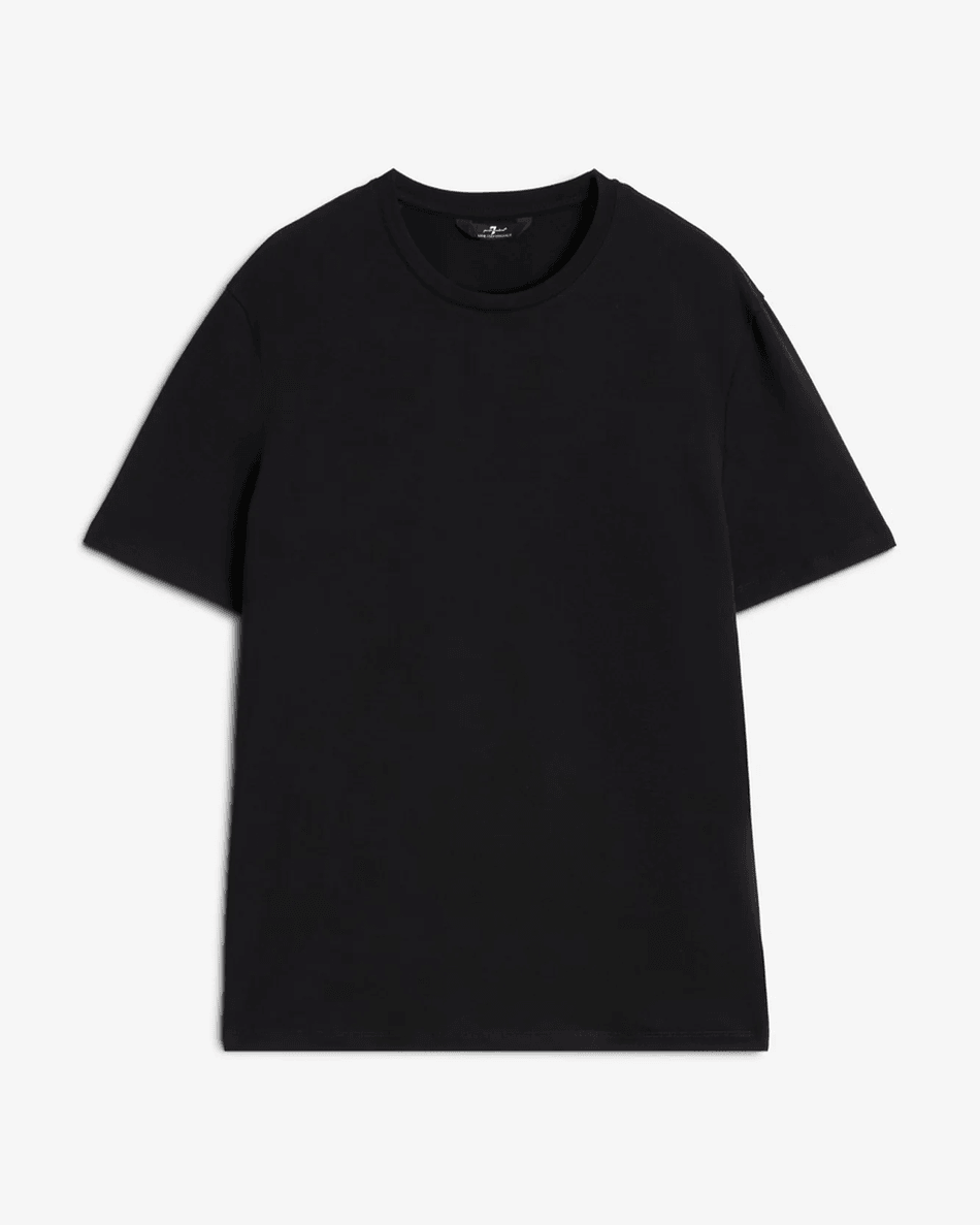 7 For All Mankind Luxe Performance Tee in Black Black