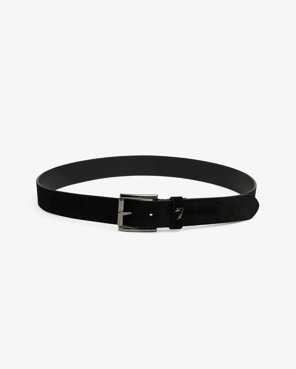 7 For All Mankind Classic Italian Suede Belt in Black Black