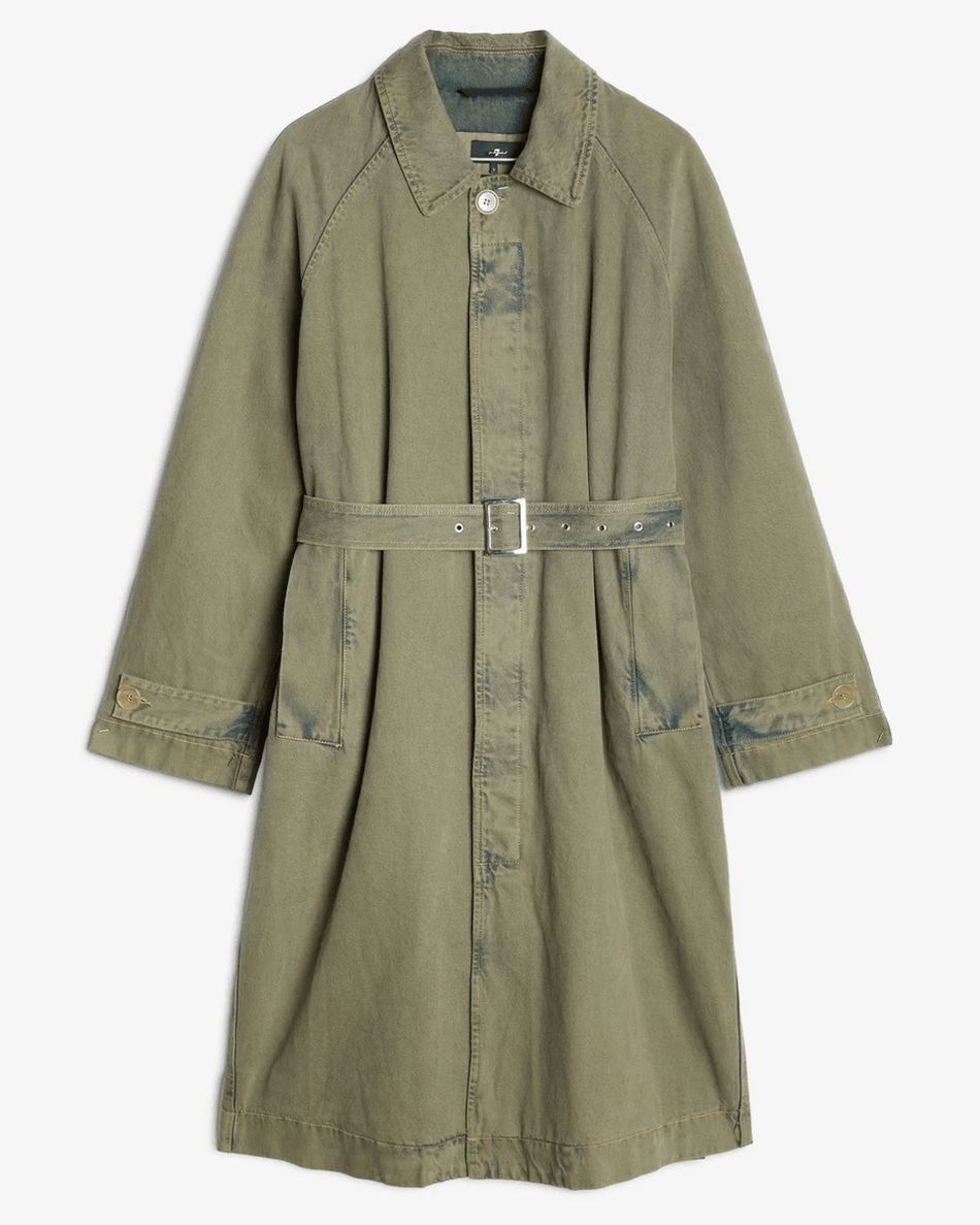 7 For All Mankind MANKIND Denim Car Coat in Wetlands Wetlands