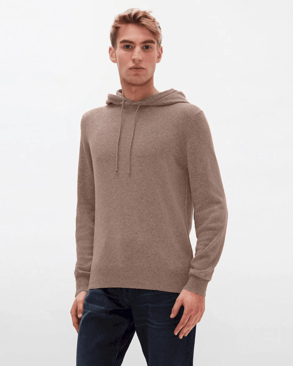 7 For All Mankind Cashmere Hoodie in Taupe Taupe