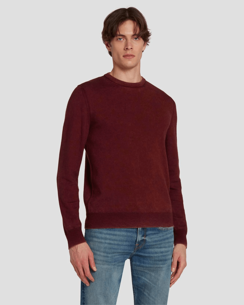 7 For All Mankind Merino Wool Sweater in Mulberry Mulberry