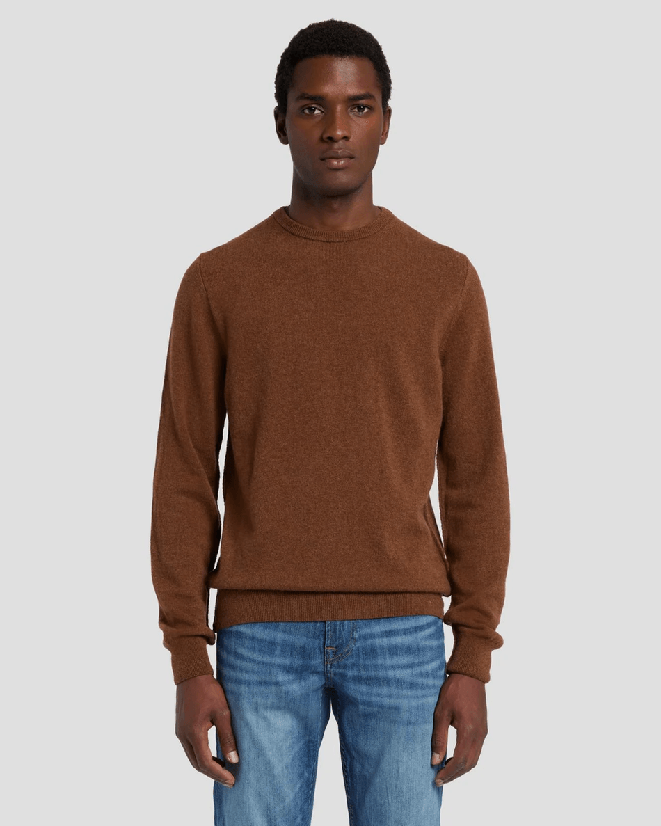 7 For All Mankind Cashmere Crew Sweater in Dapper Tan Dapper Tan