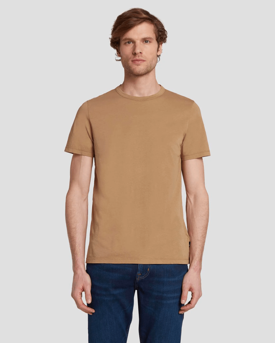 7 For All Mankind Featherweight Cotton Tee in River Bed River Bed