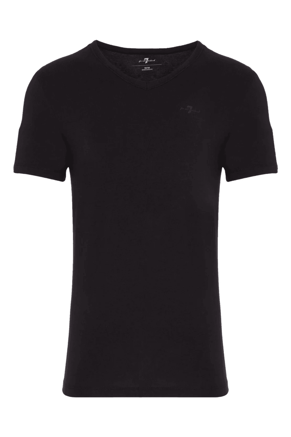 7 For All Mankind V-Neck Tee 2 Pack in Black Black
