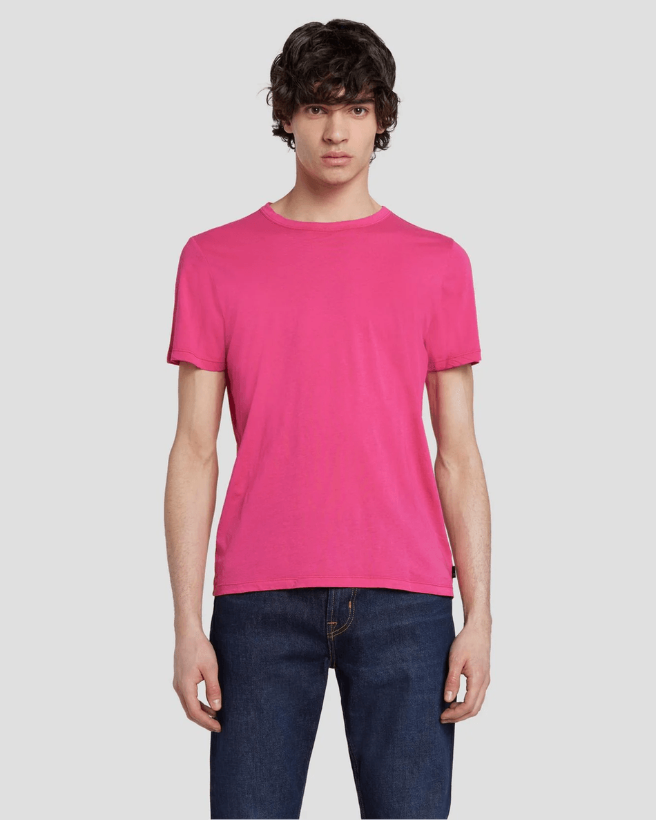 7 For All Mankind Featherweight Tee in Raspberry Raspberry
