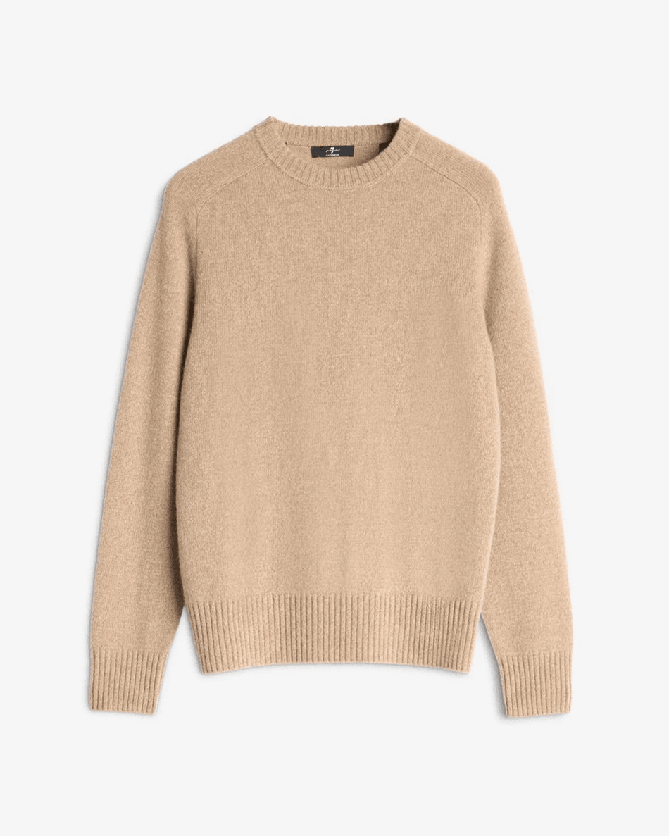 7 For All Mankind Cashmere Relaxed Sweater in Deep Beige Deep Beige