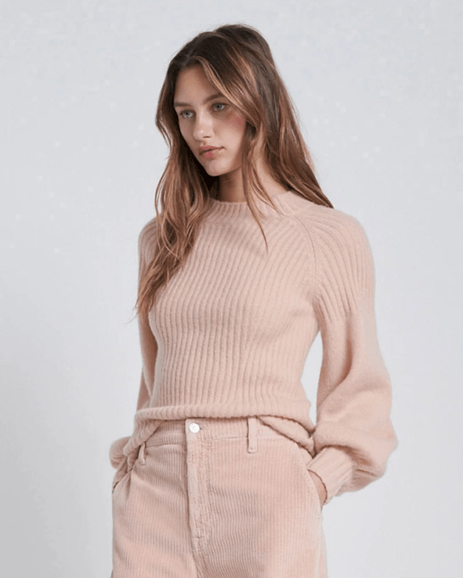 7 For All Mankind Lantern Sleeve Sweater in Blush Blush
