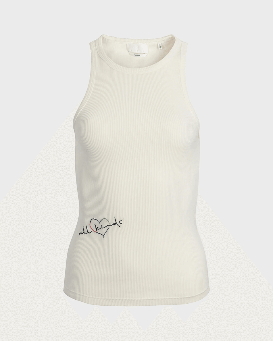 7 For All Mankind ALL KINDS Racerback Tank In Ivory IVORY